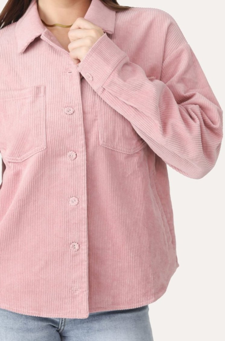 ALL I NEED PINK CORDUROY SHIRT