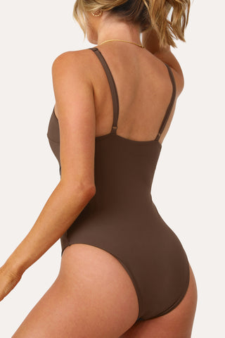 Model wearing the Valletta Mesh Cut Out One Piece.