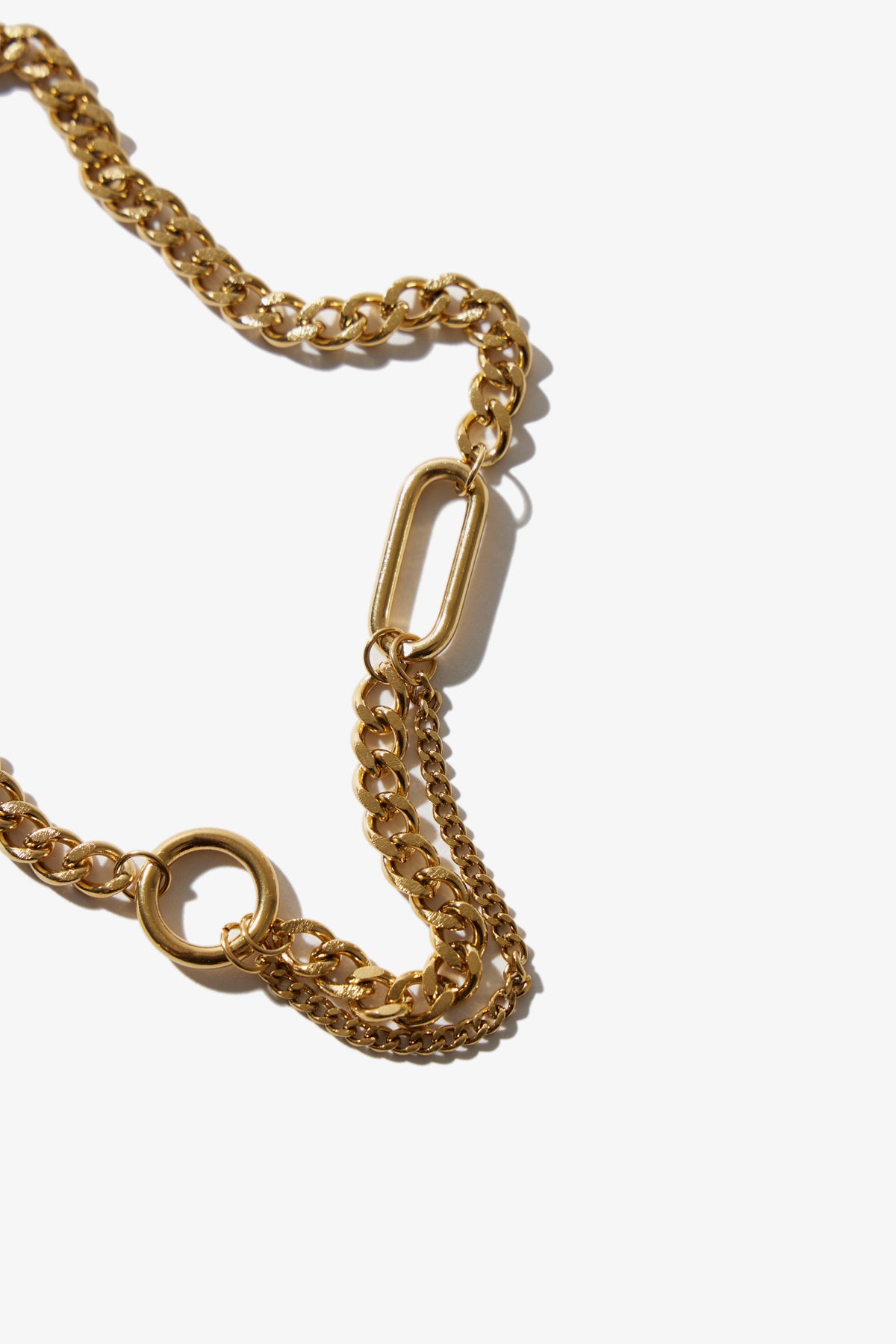18K Gold-Plated Necklace with Double Chain Detail