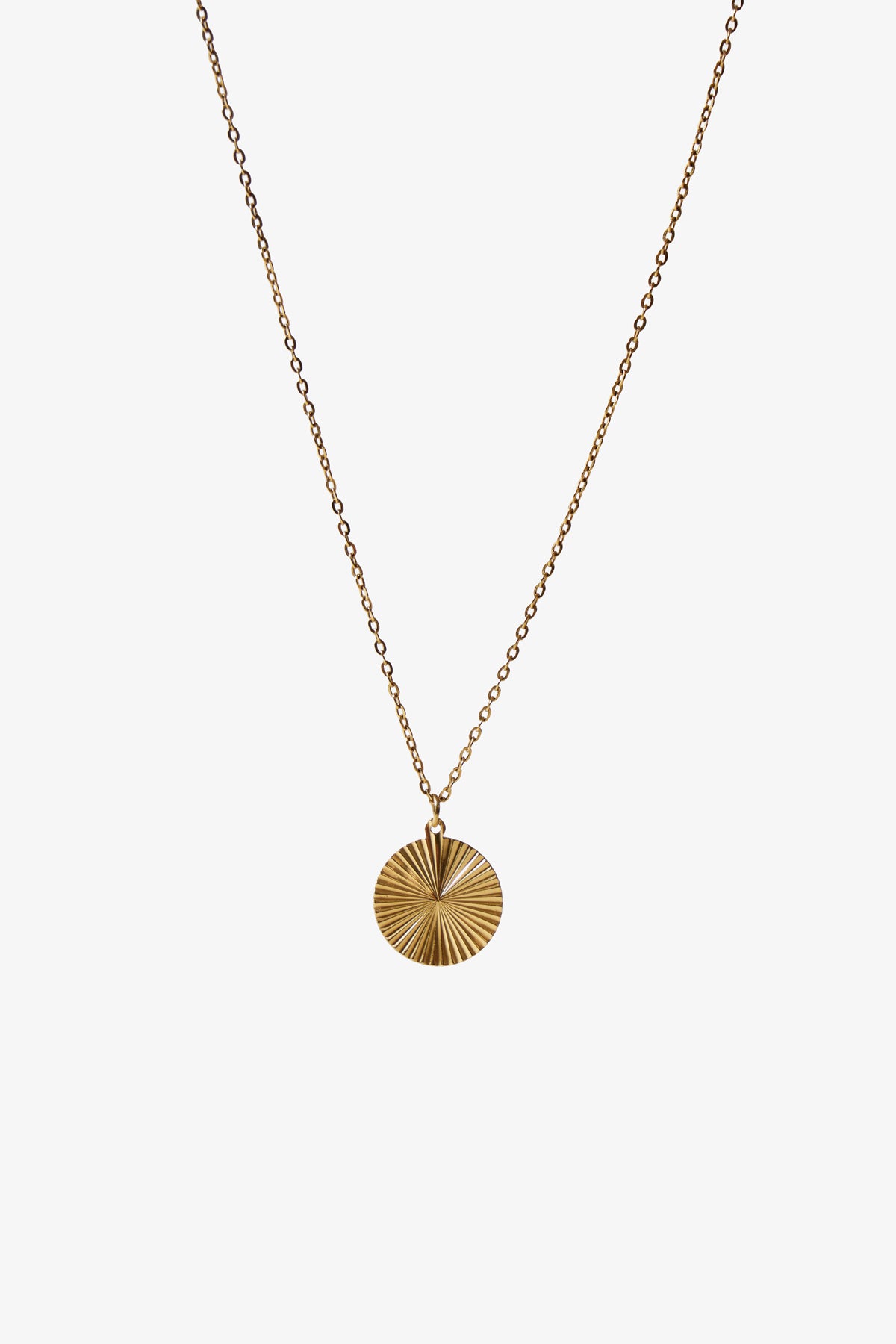 18K Gold-Filled Necklace with Radial Pendant