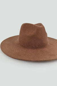Broadway Brown Flat Brim Hat 